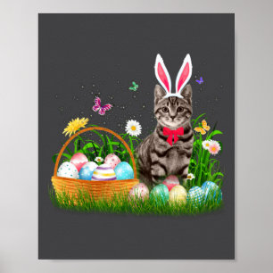 Süße Katze Ostertag Hase Eier Poster