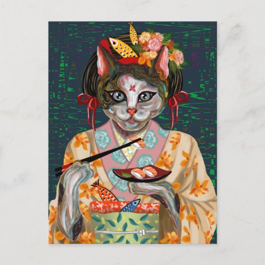 Süße Katze Postkarte (Vorderseite)