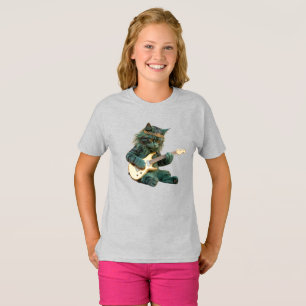 Süße Katze Rockstar Kinder- T-Shirt
