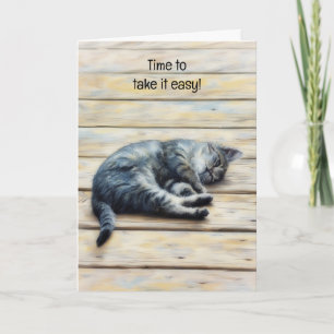 Süße Katze Ruhend Entspannende Kunst Notizkarte Karte