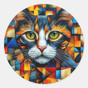 Süße Katze Runder Aufkleber