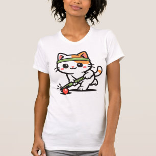 Süße Katze spielt Feldhockey T-Shirt
