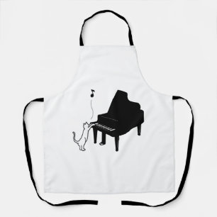 Süße Katze spielt Klavier lustiger Musiker Kunst Schürze