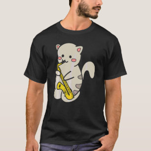 Süße Katze spielt Saxophon  1 T-Shirt