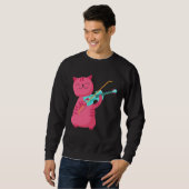 Süße Katze spielt Violine Sweatshirt (Vorne ganz)