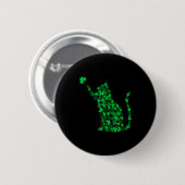 Süße Katze St. Patrick's Day Klee Glückskatze Mama Button (Vorne & Hinten)