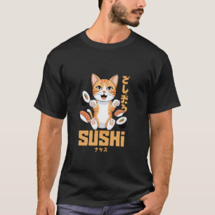 Süße Katze Sushi Liebhaber Lustiger Japanischer Te T-Shirt