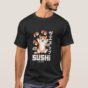 Süße Katze Sushi Liebhaber Lustiger Japanischer Te T-Shirt
