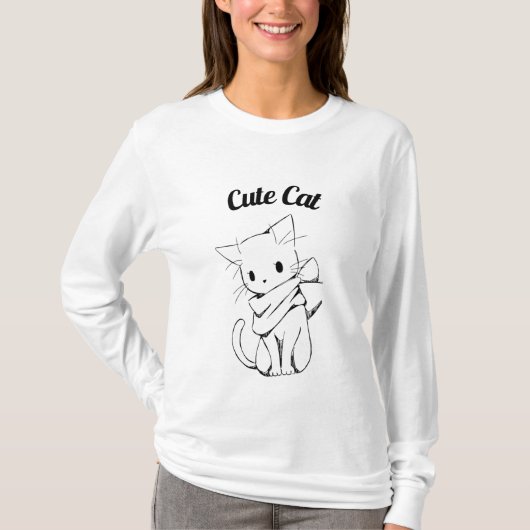 Süße Katze  T-Shirt (Vorderseite)