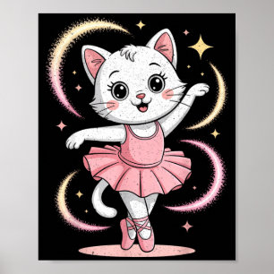 Süße Katze Tutu Ballett Tanz Ballett Poster