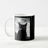 Süße Katze Ufo Meme Selfie Alien Kaffeetasse (Links)