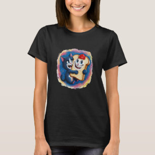 Süße Katze umarmt Marmeladentoast Lustiges Frühstü T-Shirt