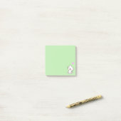 Süße Katze und Herz auf Hellgrün Post-it Klebezettel (Auf Schreibtisch)