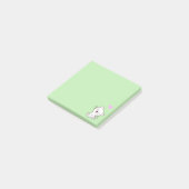 Süße Katze und Herz auf Hellgrün Post-it Klebezettel (angewinkelt)