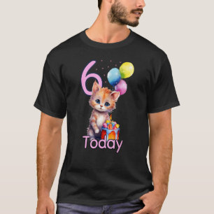 Süße Katze und Kätzchen, Mädchen oder Junge 6. Geb T-Shirt
