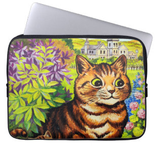 Süße Katze und Kätzchen Zeichnung von Louis Wain Laptopschutzhülle
