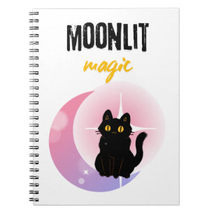 süße Katze und Mond Notizblock