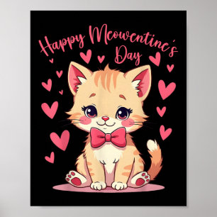 Süße Katze Valentinstag Für Mädchen Kitty Lustige  Poster