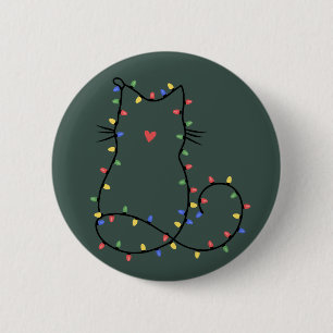 Süße Katze Weihnachten Katzenmutter Lustiges Xmas  Button
