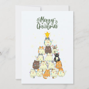 Süße Katze Weihnachtsbaum  Feiertagskarte