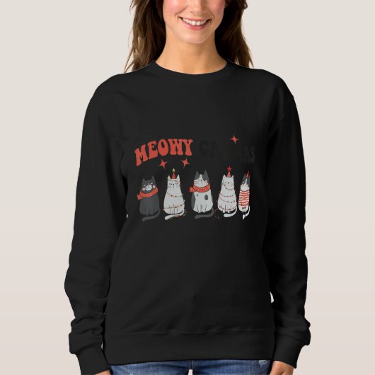 Süße Katze  Weihnachtskatze  Meowy Catmas Xmas Url Sweatshirt (Vorderseite)