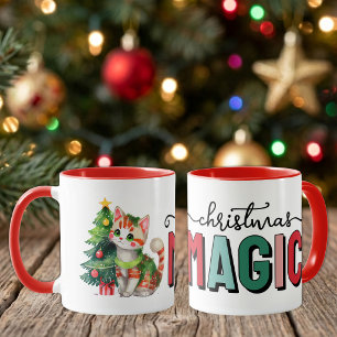 Süße Katze Weihnachtszauber Tasse