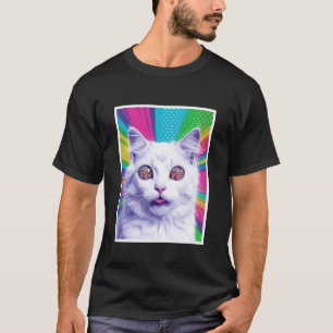 Süße Katze Wirbel Lutscher Spiralaugen Regenbogen T-Shirt