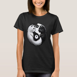 Süße Katze Yin Yang T-Shirt