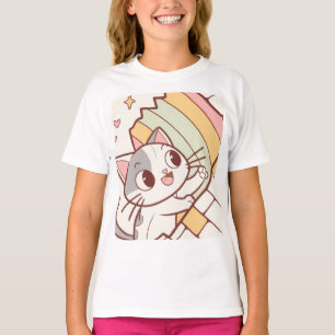 Süße Katze zerplatzende Wanduhr niedlich T-Shirt