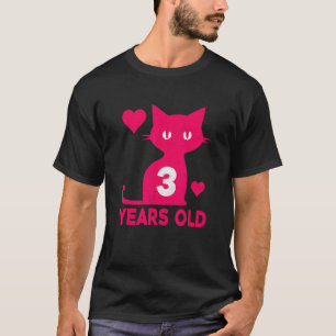 Süße Katze zum 3. Geburtstag eines Mädchens T-Shirt