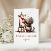 Süße Katze zum Valentinstag – Ich liebe dich für i