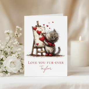 Süße Katze zum Valentinstag – Ich liebe dich für i Feiertagskarte