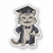 Süße Katzen-Abschlussfeier Aufkleber (Vorderseite)