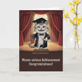 Süße Katzen-Abschlussfeier Karte (Gelbe Blume)