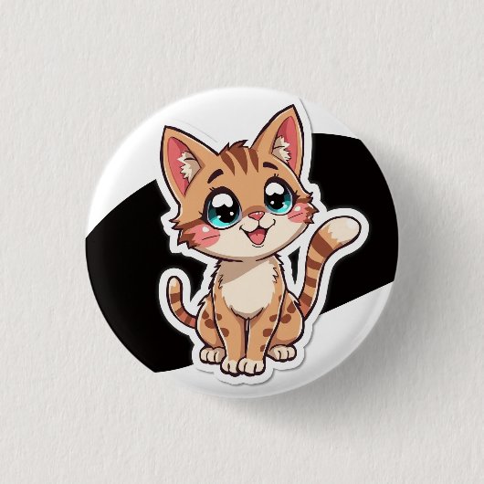 Süße Katzen-Anstecknadel Button (Vorderseite)