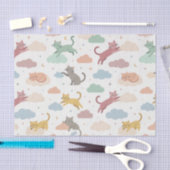 Süße Katzen auf Wolken Seidenpapier (Handwerk)