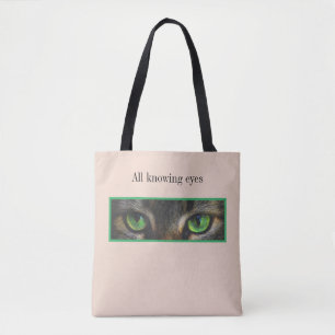 Süße Katzen Augen auf Beige Tasche