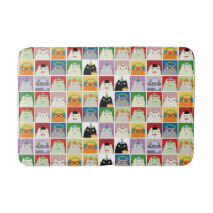 Süße Katzen-Badematte Kawaii Collage Lustig Badematte