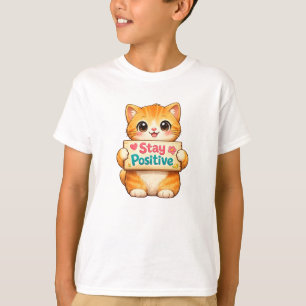 Süße Katzen bleiben positiv Kunst T-Shirt