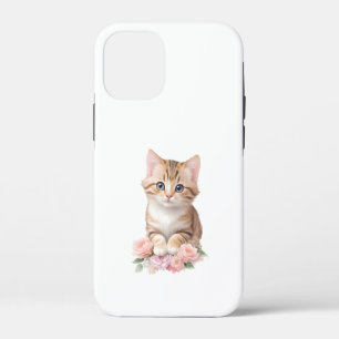 Süße Katzen-Blumen-Welt Fantasievolle Feline Blüte iPhone 12 Mini Hülle