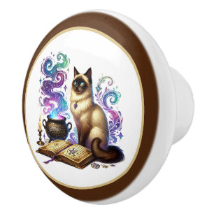 Süße Katzen-Buch-Ecke Bibliothek Leseliebhaber Keramikknauf