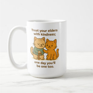 Süße Katzen-Cartoon-Älteste Inspirierende Zitate Kaffeetasse