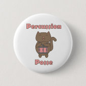 Süße Katzen-Drummerin Percussion Posse Lustiger Ca Button (Vorderseite)