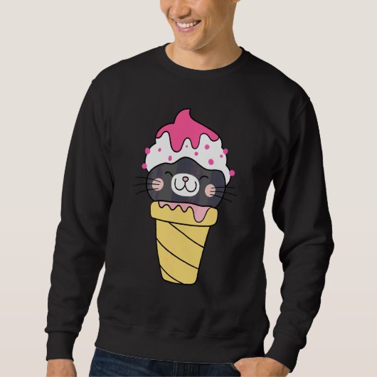 Süße Katzen Eiscreme Kätzchen Dessert 1 Sweatshirt (Vorderseite)