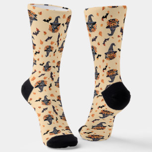 Süße Katzen Fledermäuse & Kürbisse Halloween Socken