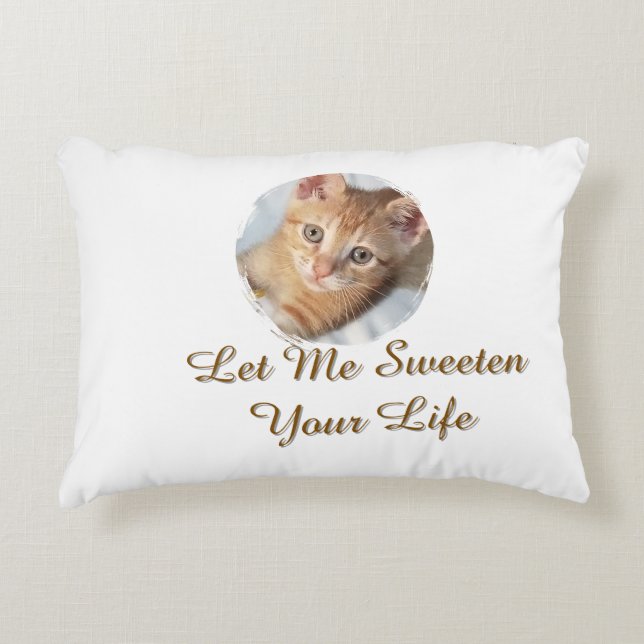 Süße Katzen-Foto, Text, austauschbar, Dekokissen (Vorderseite)