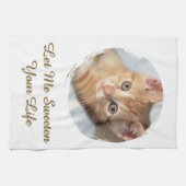 Süße Katzen-Foto, Text, Austauschbar, Geschirrtuch (Horizontal)