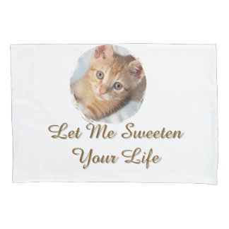 Süße Katzen-Foto, Text, austauschbar, Kissenbezug