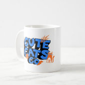 Süße Katzen Fröhliche Kunst Kaffeetasse (Vorderseite Links)