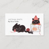 Süße Katzen Garn Strickwaren Visitenkarte (Vorderseite)